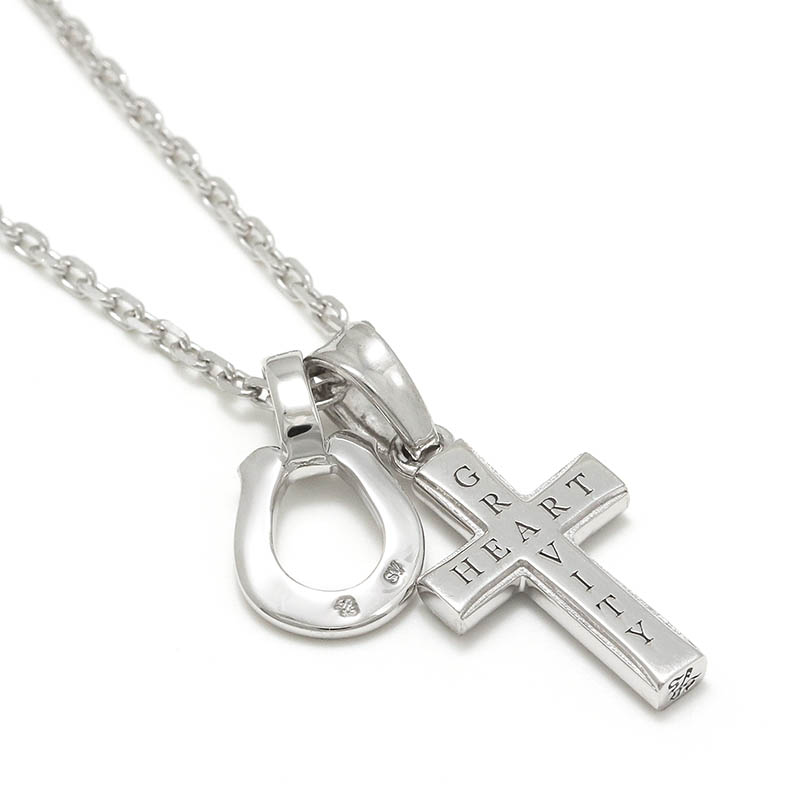 S.O.S fp恵比寿本店、WEB限定 Small Gravity Cross Necklace w/Horseshoe - Silver w/CZ