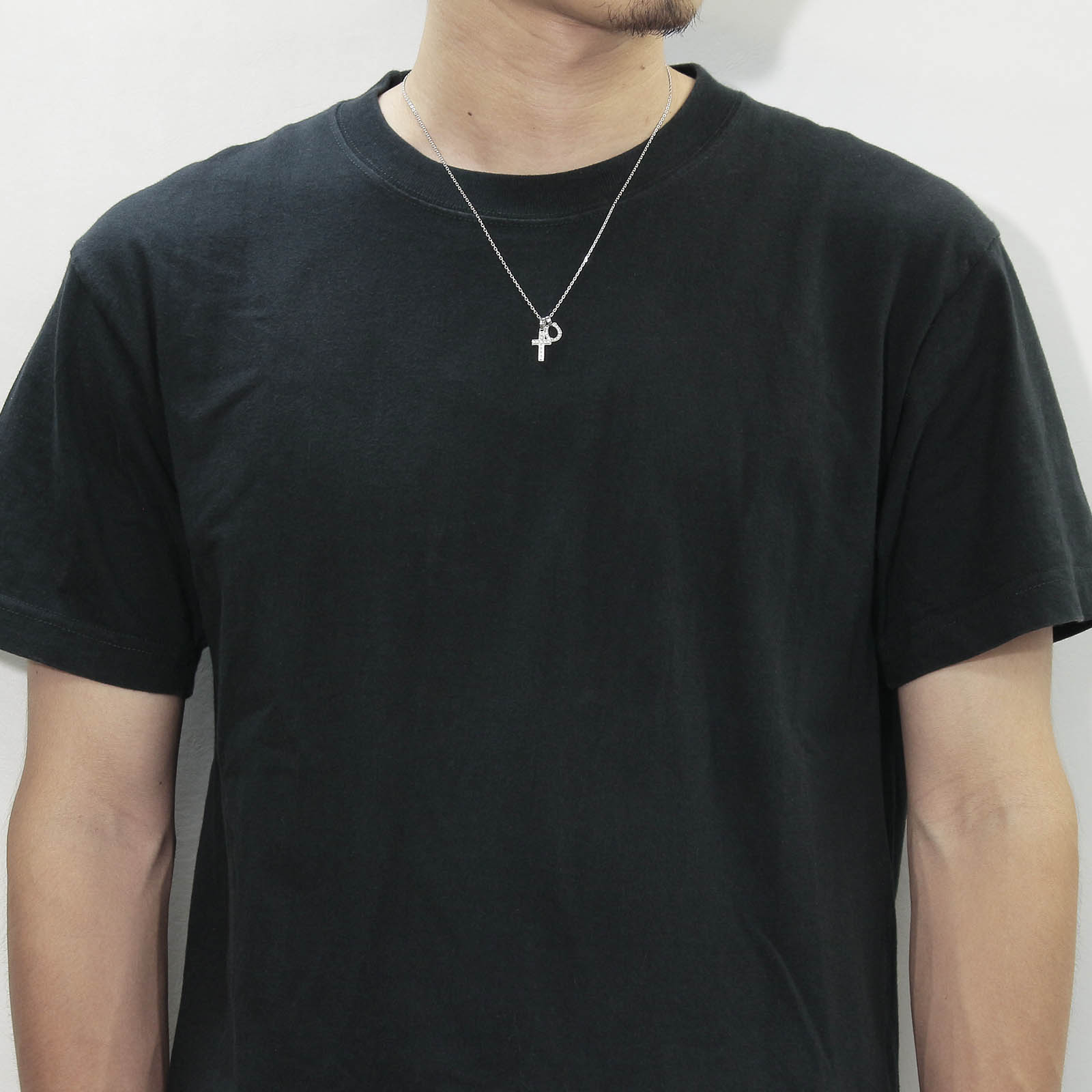 S.O.S fp恵比寿本店、WEB限定 Small Gravity Cross Necklace w/Horseshoe - Silver w/CZ