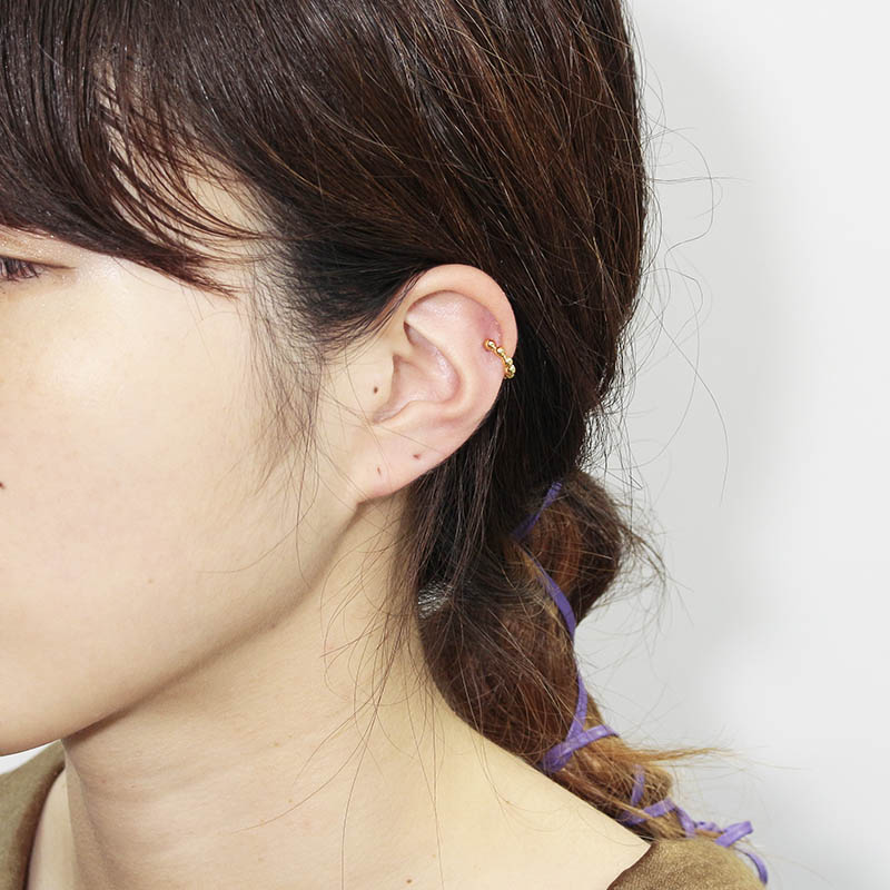 Bubble Link Ear Cuff Small - Gold Plated